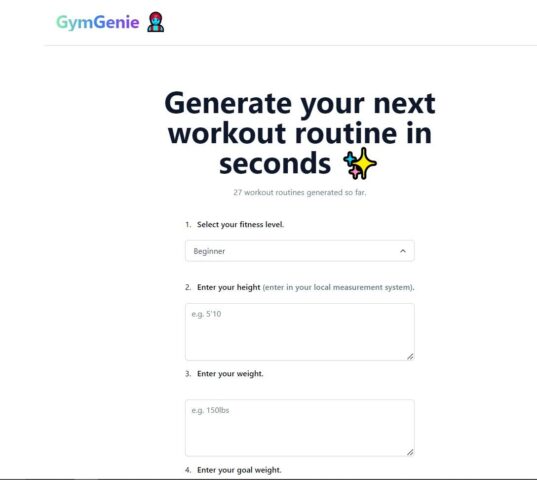 gymgenie ai life assistant tool